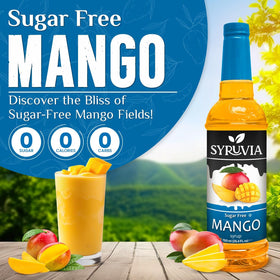 SYRUVIA Sugar-Free Mango Syrup pump for easy, mess-free dispensing.