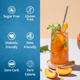 SYRUVIA Sugar-Free Peach Syrup adds peach notes to cocktails and desserts