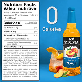SYRUVIA Sugar-Free Peach Syrup enhances coffee with a peachy aroma