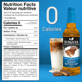 SYRUVIA peanut butter cup syrup drizzle over dessert for flavor enhancement.