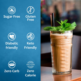 Dessert drizzle with SYRUVIA Peppermint Syrup for a refreshing finish