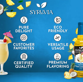 SYRUVIA sugar free pina colada syrup over iced tea for a refreshing drink