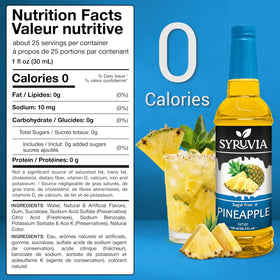 SYRUVIA Pineapple Syrup adds pineapple flavor to coffee.