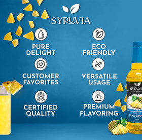 SYRUVIA Pineapple Syrup drizzled over desserts for bright pineapple notes.