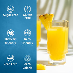 SYRUVIA Pineapple Syrup enhances lemonade with a sugar-free twist.