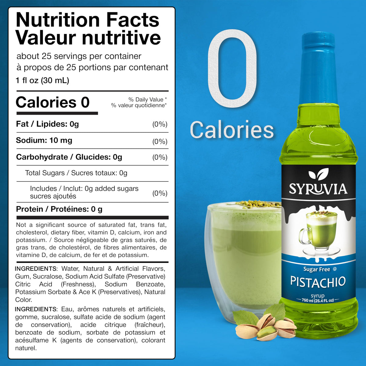 SYRUVIA Pistachio Syrup enhances cappuccino aroma and taste