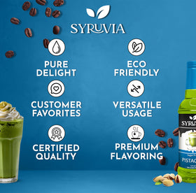 SYRUVIA Pistachio Syrup as dessert topping and drizzle