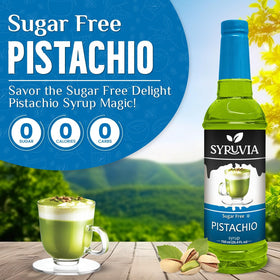 SYRUVIA Pistachio Syrup drizzle over latte for nutty aroma