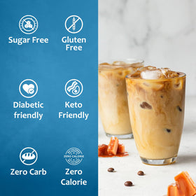 Dessert topping idea using SYRUVIA syrup on cakes and yogurts