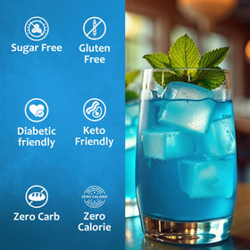 Dessert topped with SYRUVIA sugar-free syrup for rich, guilt-free flavor