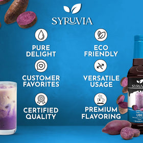 SYRUVIA Sugar Free Ube Syrup added to shakes and smoothies for flavor.