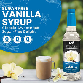 SYRUVIA Sugar Free Vanilla Syrup pump for easy dosing in beverages