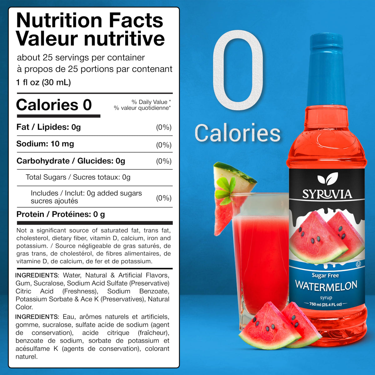 SYRUVIA Watermelon Syrup in Italian soda for a bright, refreshing twist.