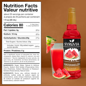 SYRUVIA Watermelon Syrup over ice elevates beverages with bright flavor.
