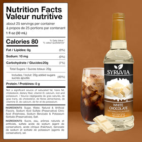 SYRUVIA White Chocolate Syrup latte art-friendly drizzle.