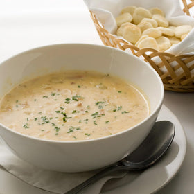 Sysco Clam Base creamy chowder closeup highlights rich butter and clam flavor
