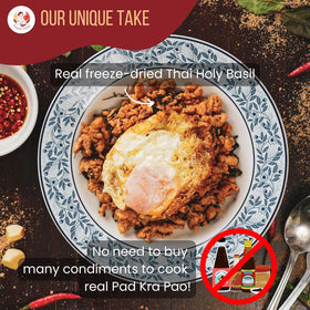 TAAN THAI Pad Kra Pao step-by-step prep visuals for fast cooking.