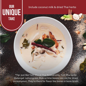 TAAN THAI two packets shown simplify weeknight Tom Kha prep.