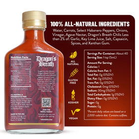 Tabanero Dragon's Breath bottle pour showing escalating heat