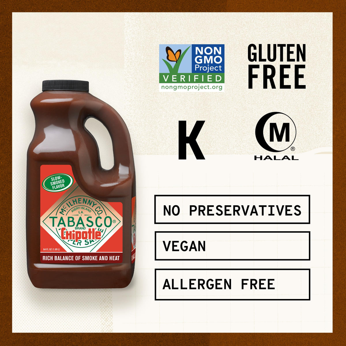 TABASCO Chipotle on the grill sizzle adds bold, smoky sear.