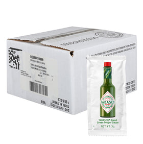 TABASCO Green Jalapeño sauce packet close-up for bright flavor enhancements