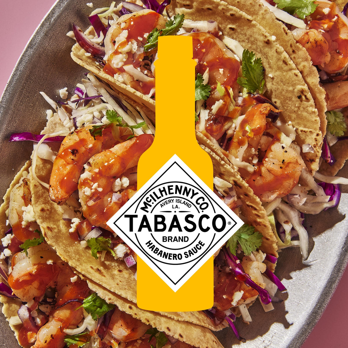 TABASCO Habanero sauce pour bottle captures bold flavor ideal for shrimp and seafood.