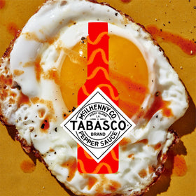 TABASCO Original label close-up shows heritage and ingredients