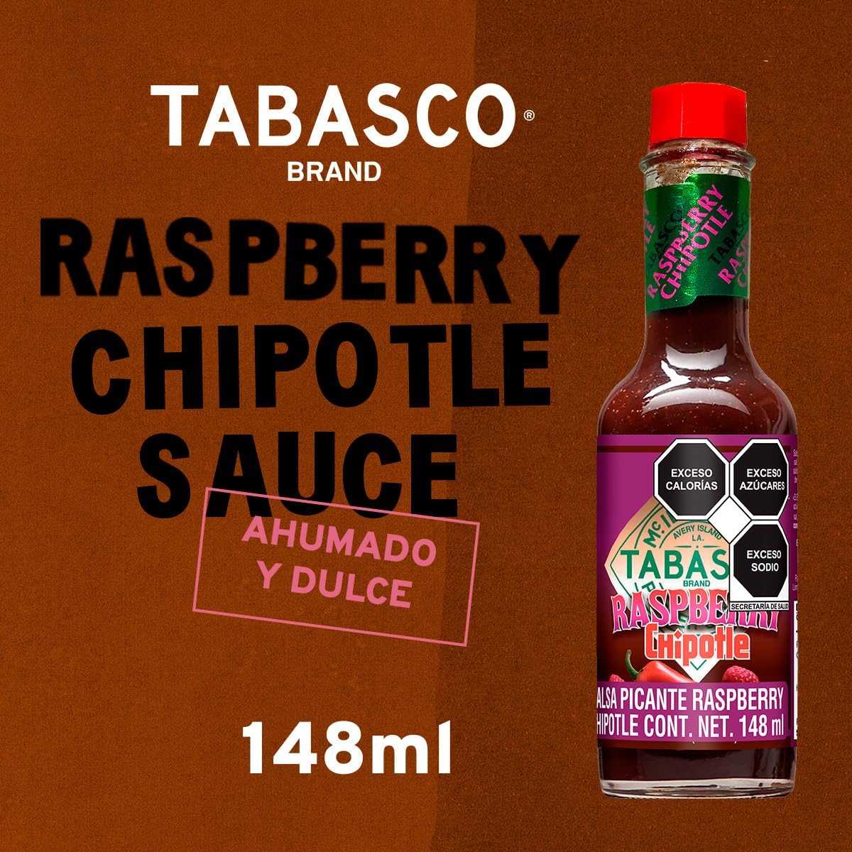 TABASCO Raspberry Chipotle sauce pour showing vibrant color for sauces and glazes