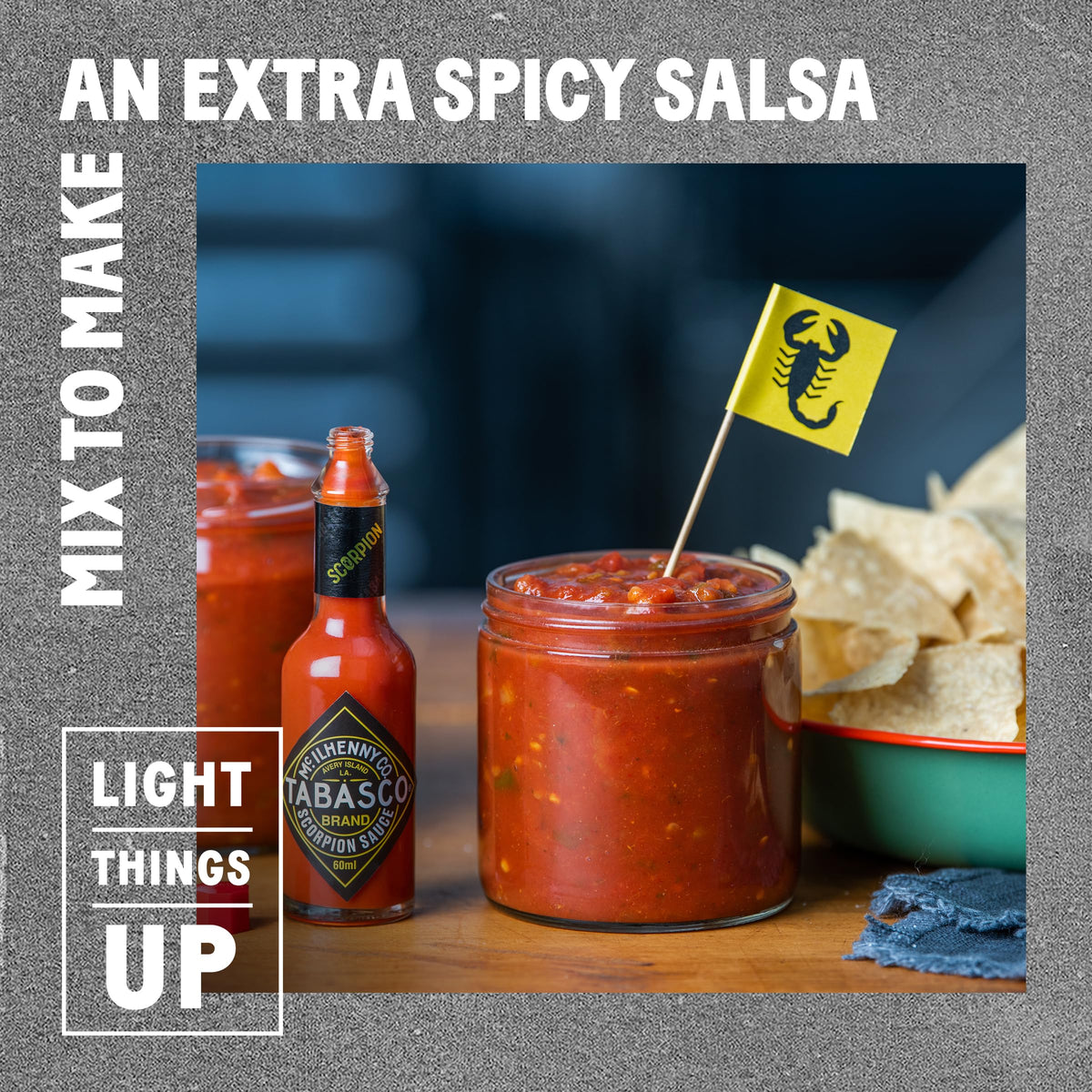 Fruity guava-pineapple notes visible, complementing bold heat in TABASCO Scorpion Sauce.