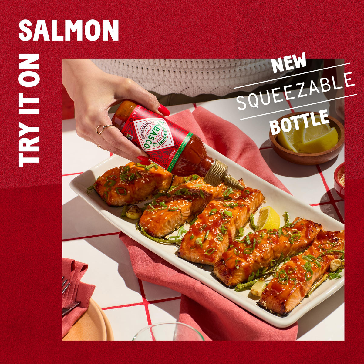 TABASCO Sriracha glaze on a main dish enhances savory notes