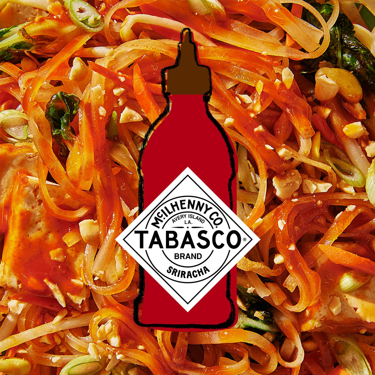TABASCO Sriracha packet close-up showing label and sauce