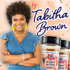 Tabitha Brown collab packaging for McCormick Like Sweet Like Smoky seasoning.