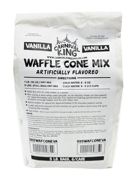 TableTop King Carnival Vanilla Waffle Cone Mix dry mix ready for crisp cones.
