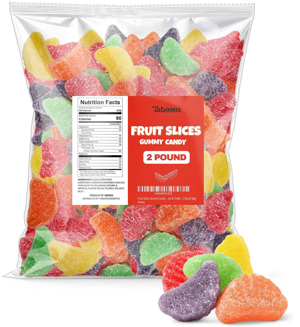 Taboom bulk fruit slices candy in a 2lb bag for party bowls