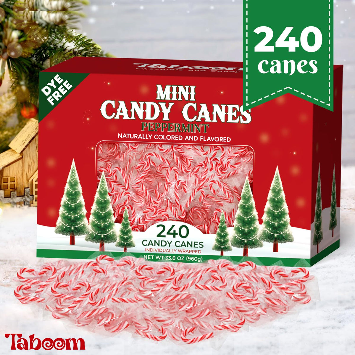 Taboom classic red and white candy canes with a festive swirl for holiday decorating.