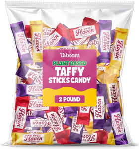 Taboom bulk taffy bag with vibrant fruity sticks, ideal for party bowls