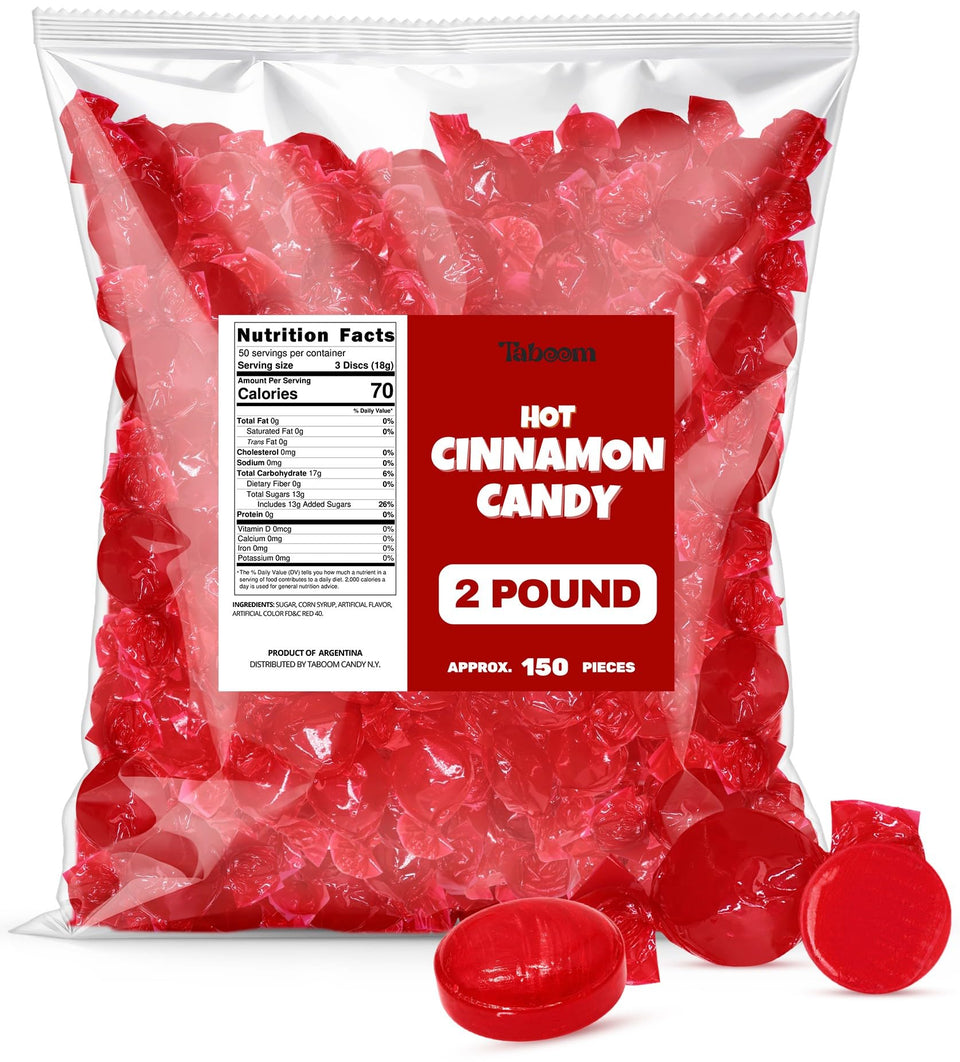 Taboom cinnamon hard candy discs bulk pack for events and shared snacks.