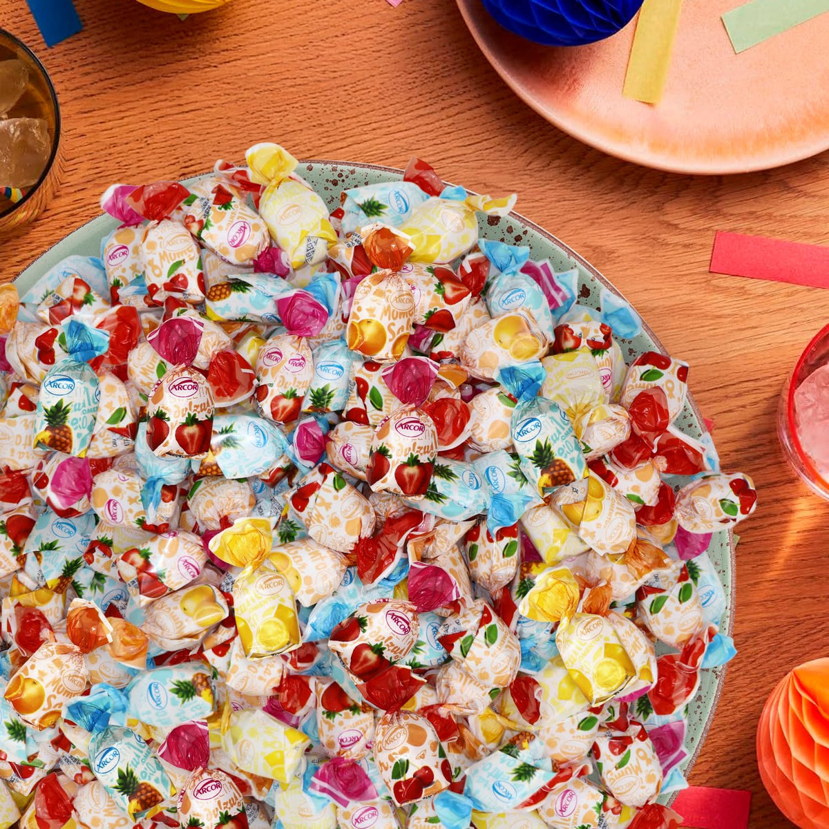 Taboom colorful wrappers brighten candy bowls for celebrations.