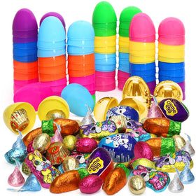 Taboom fillable Easter eggs in bright colors, ideal for quick egg hunts and themed baskets.