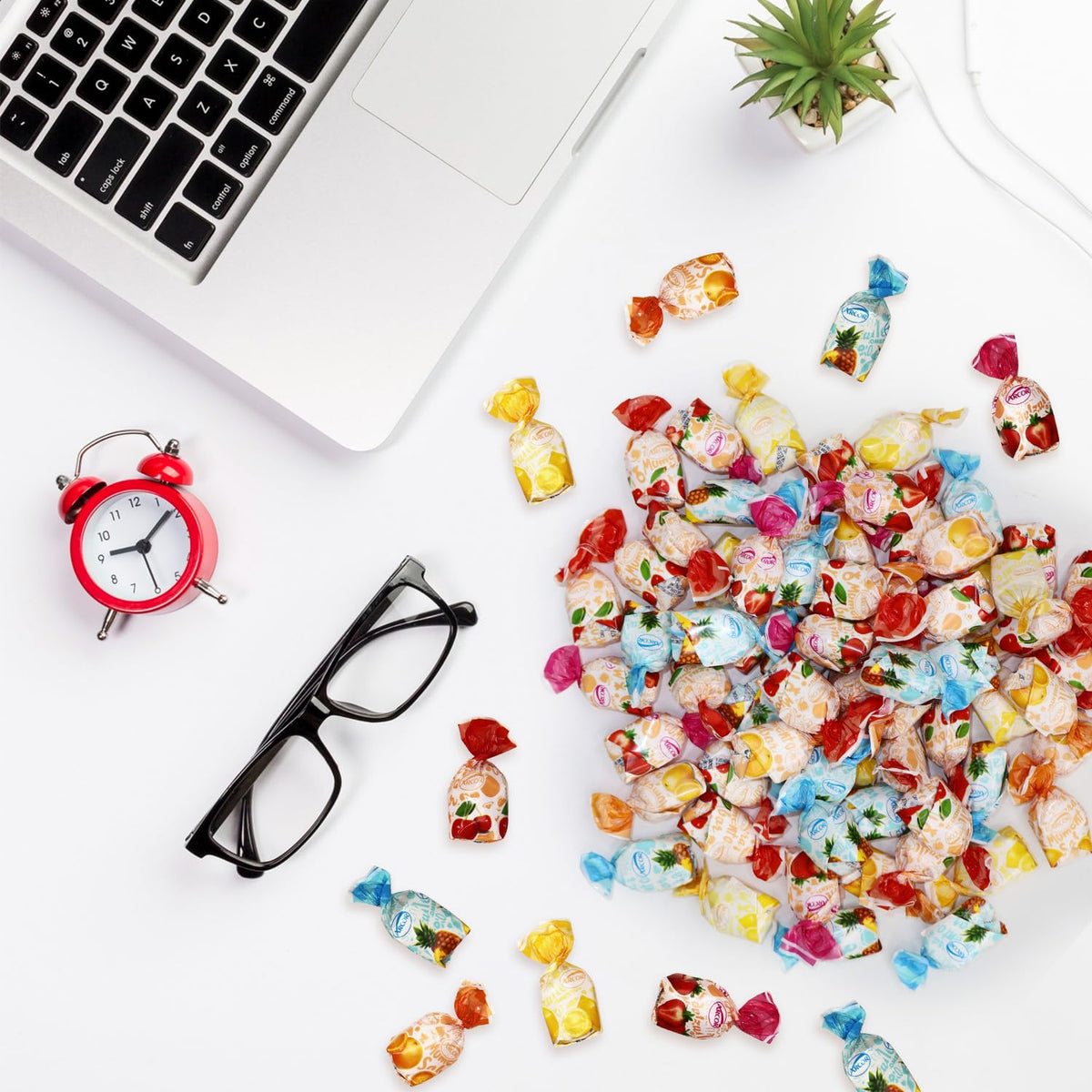 Taboom individually wrapped candies for mess-free sharing in offices.