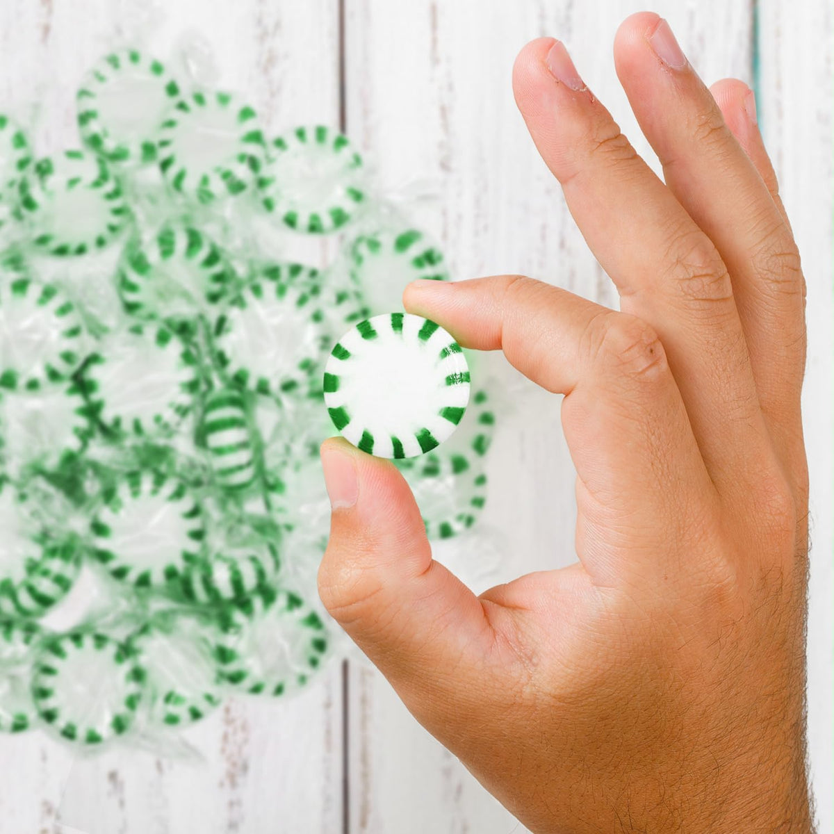 Taboom individually wrapped spearmint mints keep freshness for office desks.