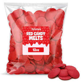 Taboom red candy wafers melt smoothly for glossy coatings.