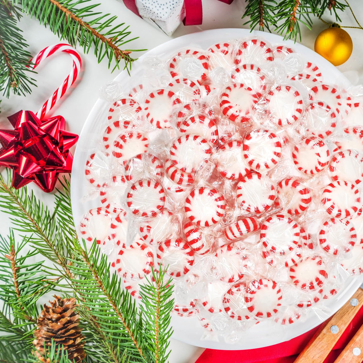 Taboom peppermint discs close-up for dessert table appeal