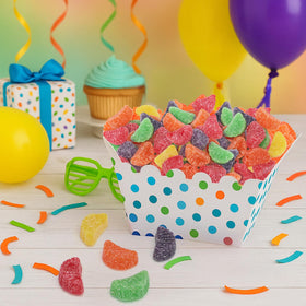Taboom sugar-coated fruit slices add color to dessert tables