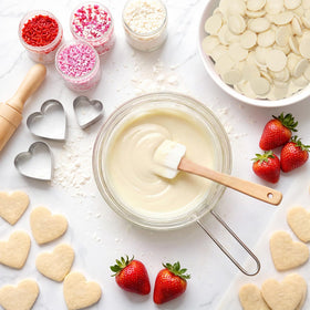 Taboom melts for quick microwave melt and consistent coating results.