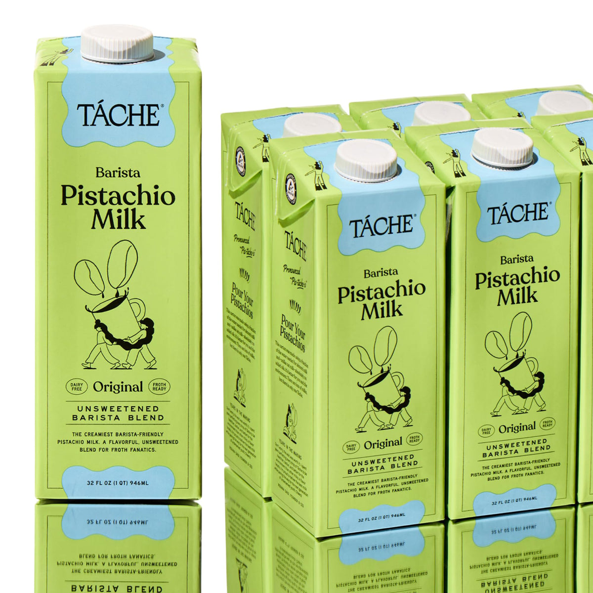 Táche unsweetened pistachio milk 6-pack ready for dairy-free coffee creamer