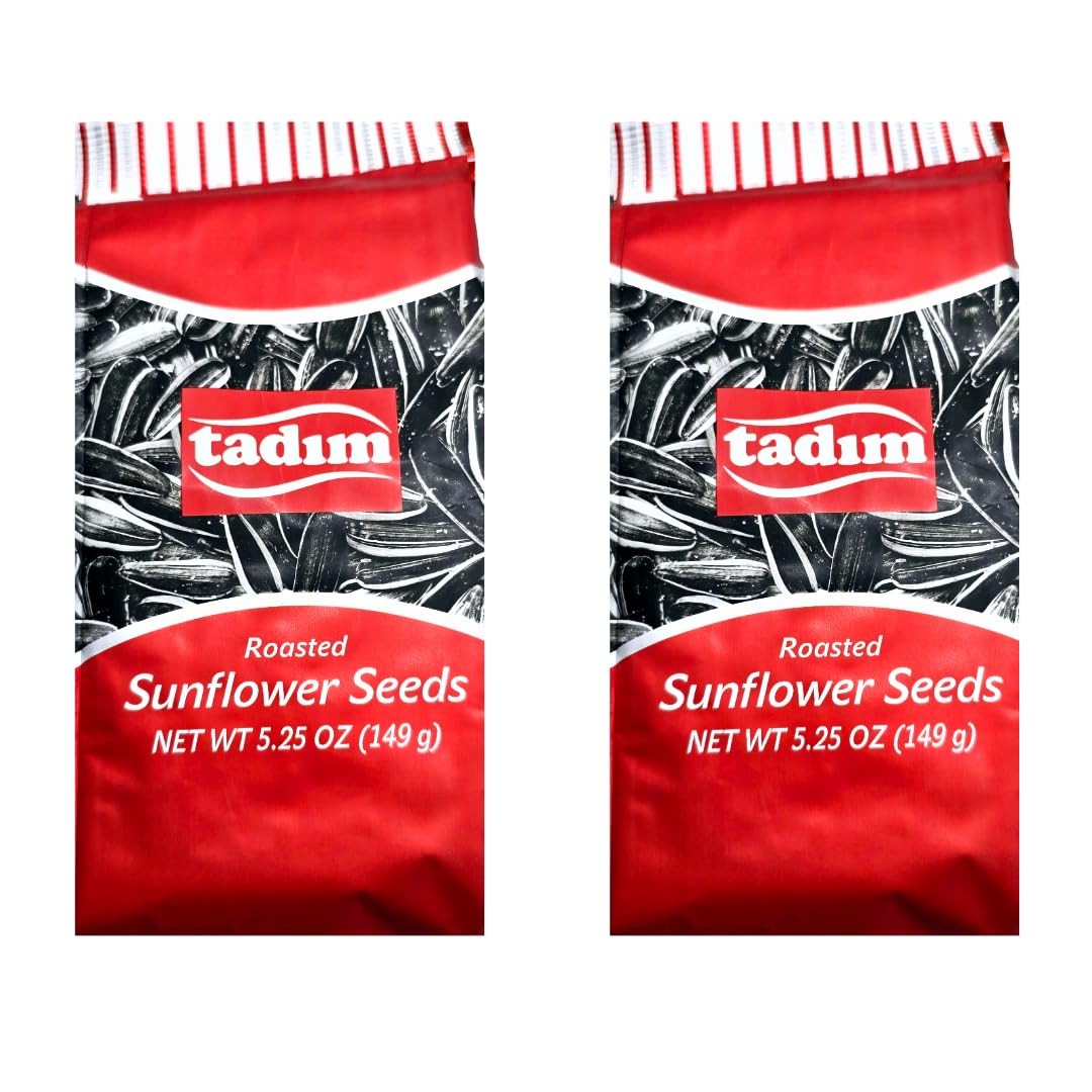 Tadım Mediterranean Black Sunflower Seeds in a two-pack, lightly salted, keto-friendly vegan snack.