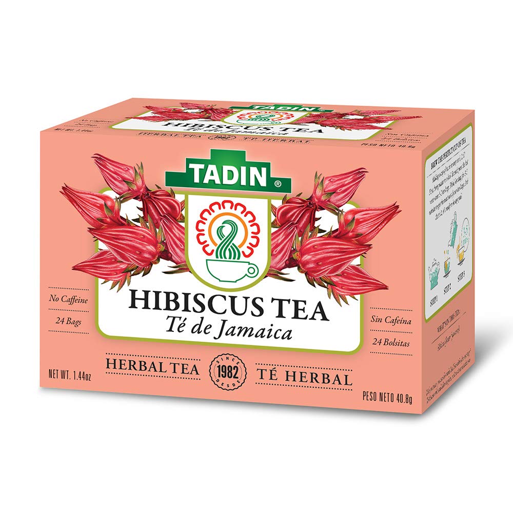 Tadin Hibiscus Tea brewed cup, inviting aroma for hot or iced servings.