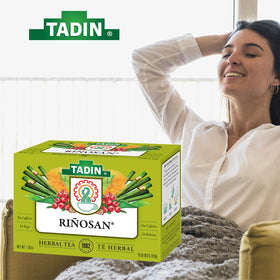 Tadin Riñosan tea on a kitchen shelf ready for use.