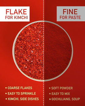 Taekyung gochugaru jar displaying premium Korean spice in your kitchen.